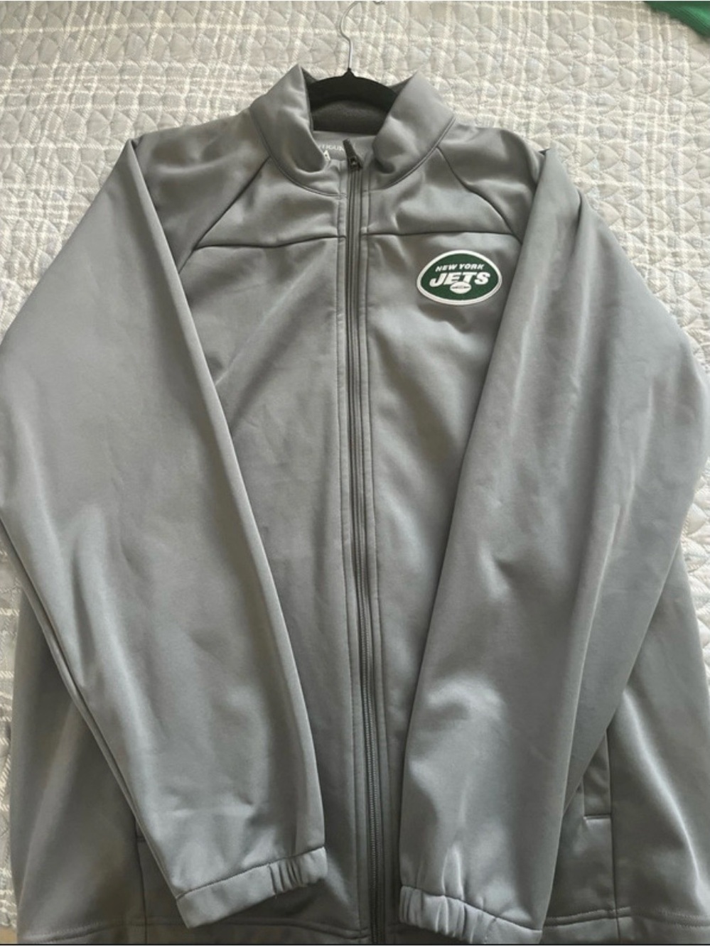 Antigua Gray New York Jets Performance Full-Zip Jacket